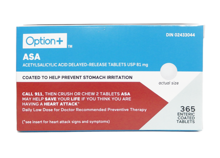 Option+ ASA USP 81 MG 365 Tabs