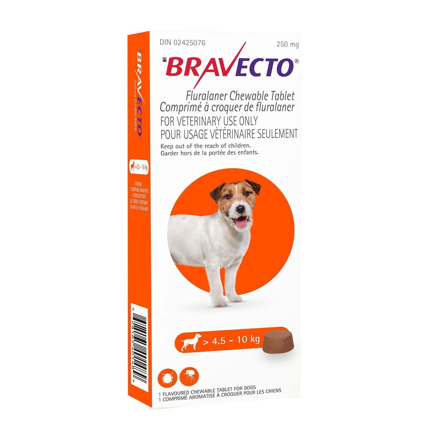 Bravecto Orange 4.6 - 10 kg, 1 Chewable Tablet