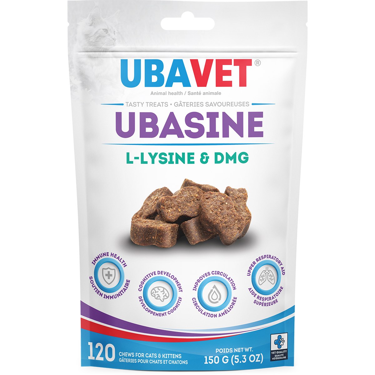 Ubavet Ubasine L-Lysine and DMG 125/22.5 mg 120 Chews