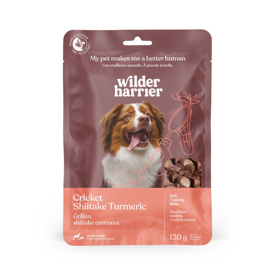 Wilder Harrier Cricket, Shiitake & Turmeric Dog Training Treats 130g