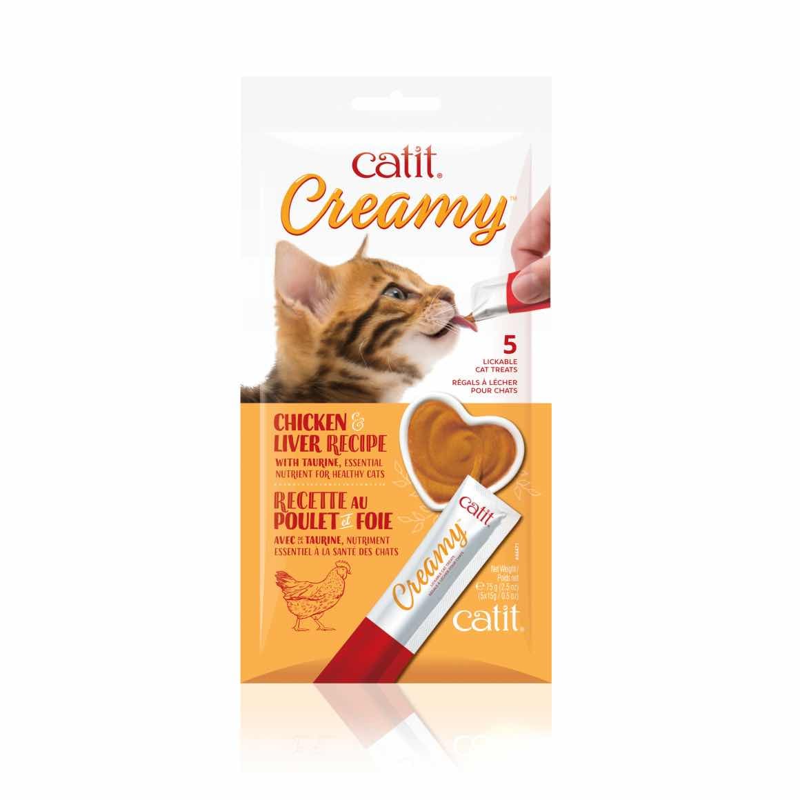 Catit Creamy Lickable Cat Treats Chicken & Liver 5-Pack