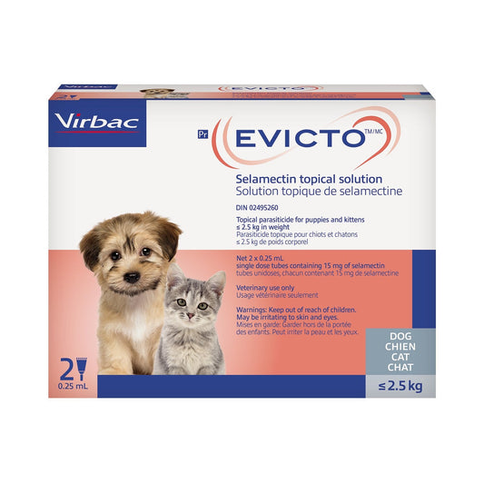 Evicto for Kittens and Puppies Grey/Gris 0 - 2.5 kg  2 x 0.25 ml