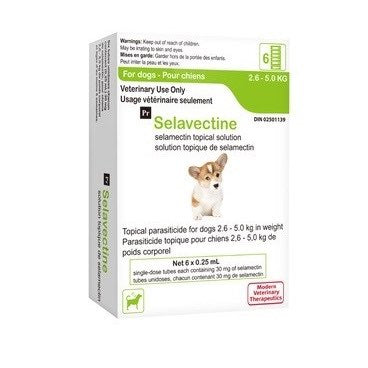 Selavectine for dogs Green/Vert 2.6 - 5 kg, 1 box of 6 applicators