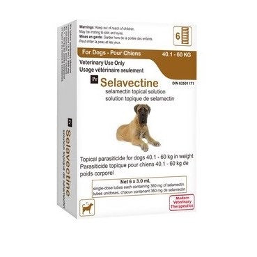 Selavectine for dogs Brown/Brun 40.1 - 60 kg, 1 box of 6 applicators