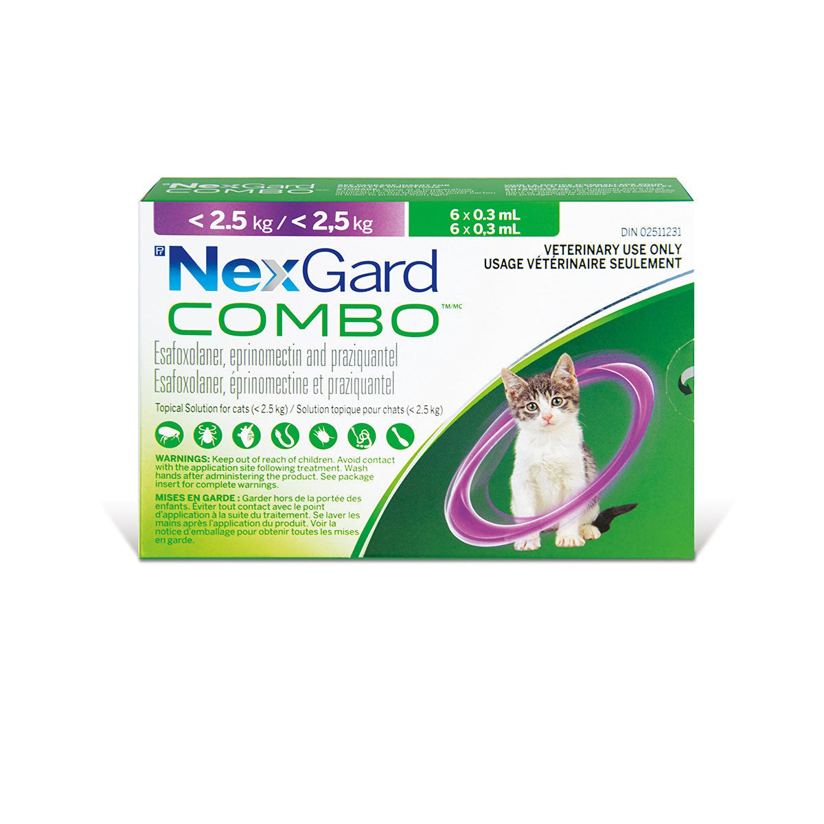 NexGard Combo Purple/Mauve < 2.5 kg 6 x 0.3 ml