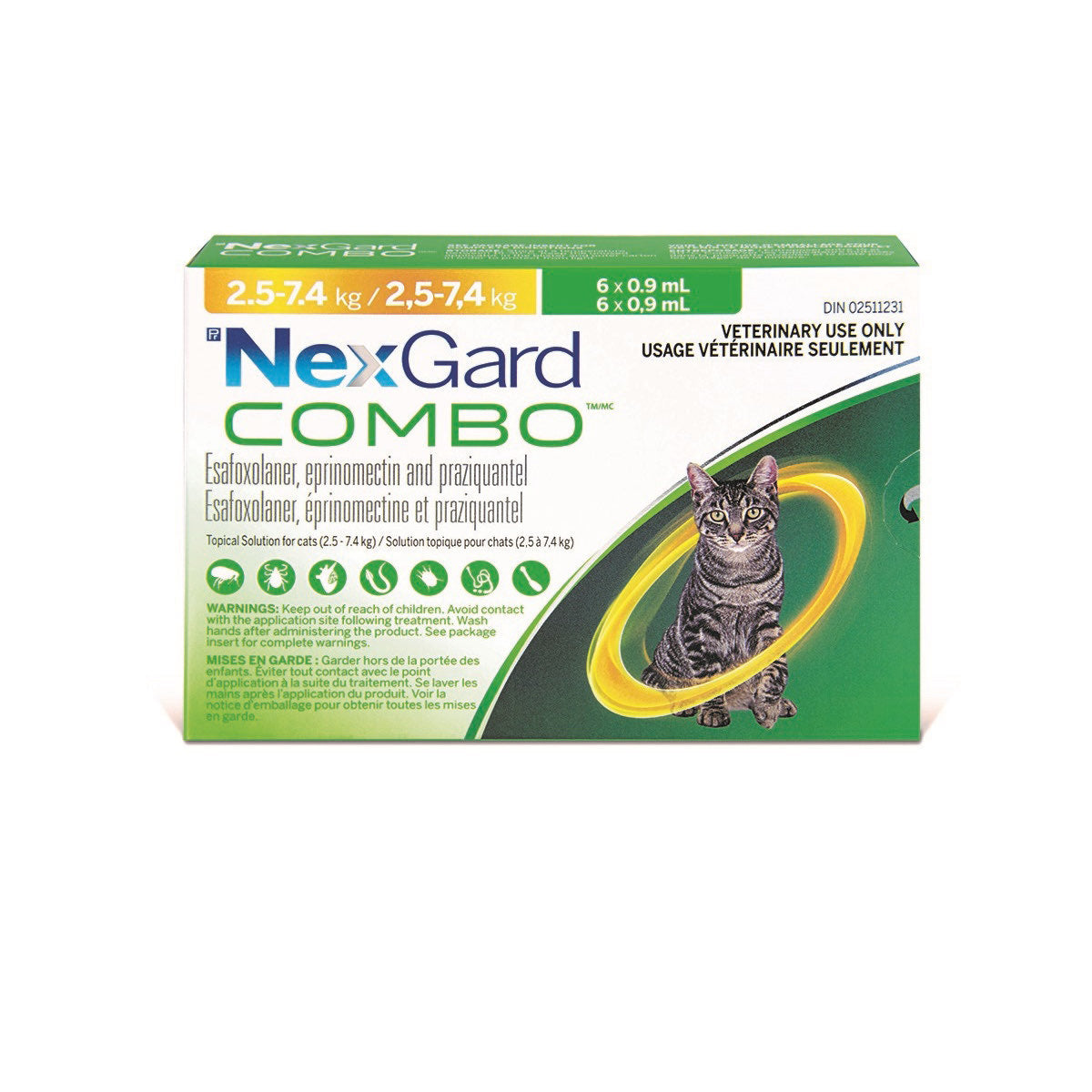 NexGard Combo Yellow/Jaune 2.5 - 7.4 kg 6 x 0.9 ml
