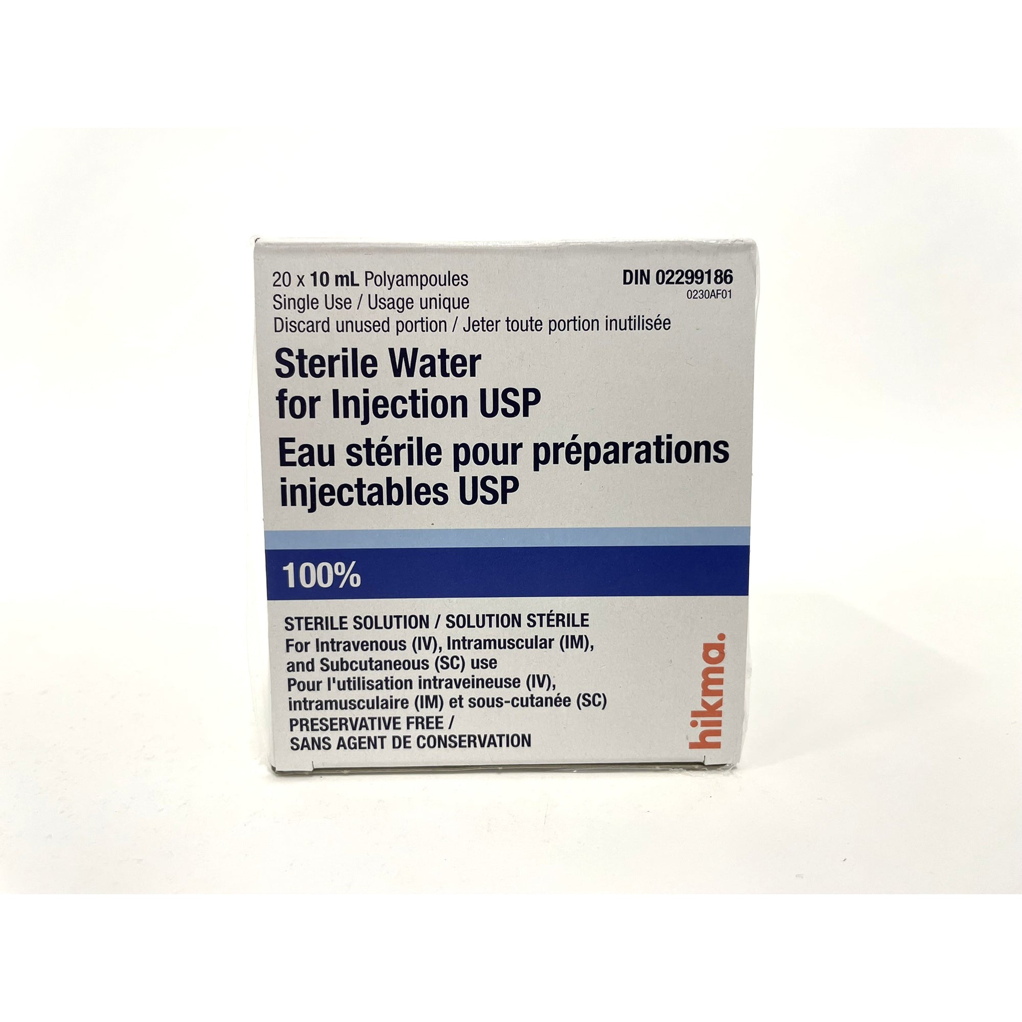 Pfizer Sterile water for injection USP, 20x10 ml Polyampules