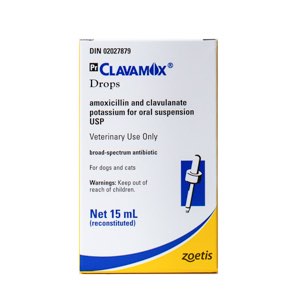 Clavamox Drops 50 mg/ml 15 ml bottle