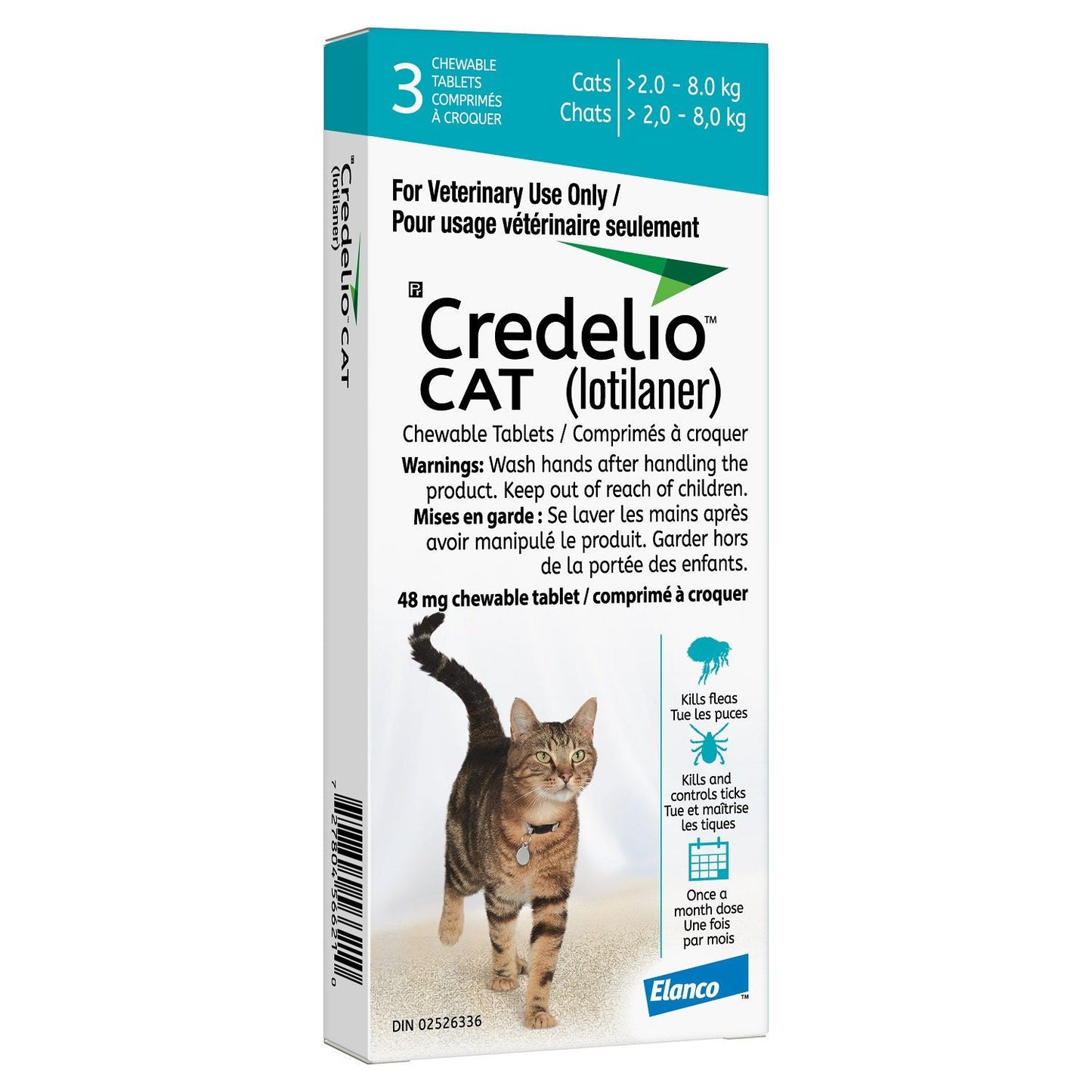 Credelio for cats -0 3 Chewable Tablets Teal/Aqua 2 - 8 kg