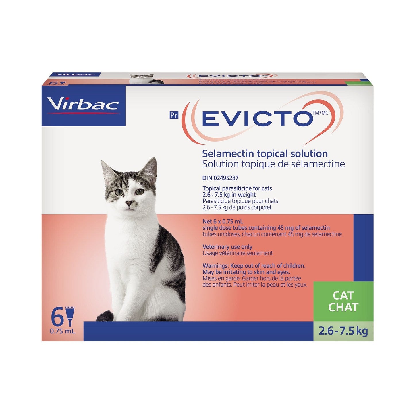 Evicto for Cat Green/Vert 2.6 - 7.5 kg 6 x 0.75 ml