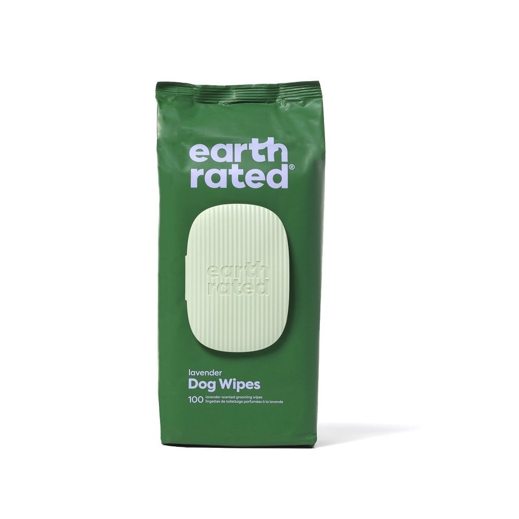 Earth Rated Compostable Pet Wipes Lavender 100 Pack