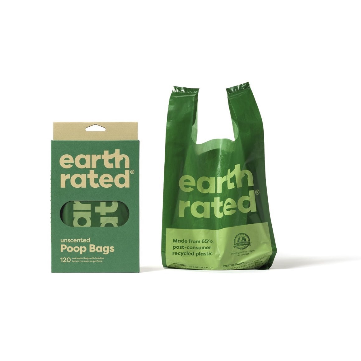 Earth Rated Unscented Easy-Tie Handle Waste Bags for Dogs - 120 Pack