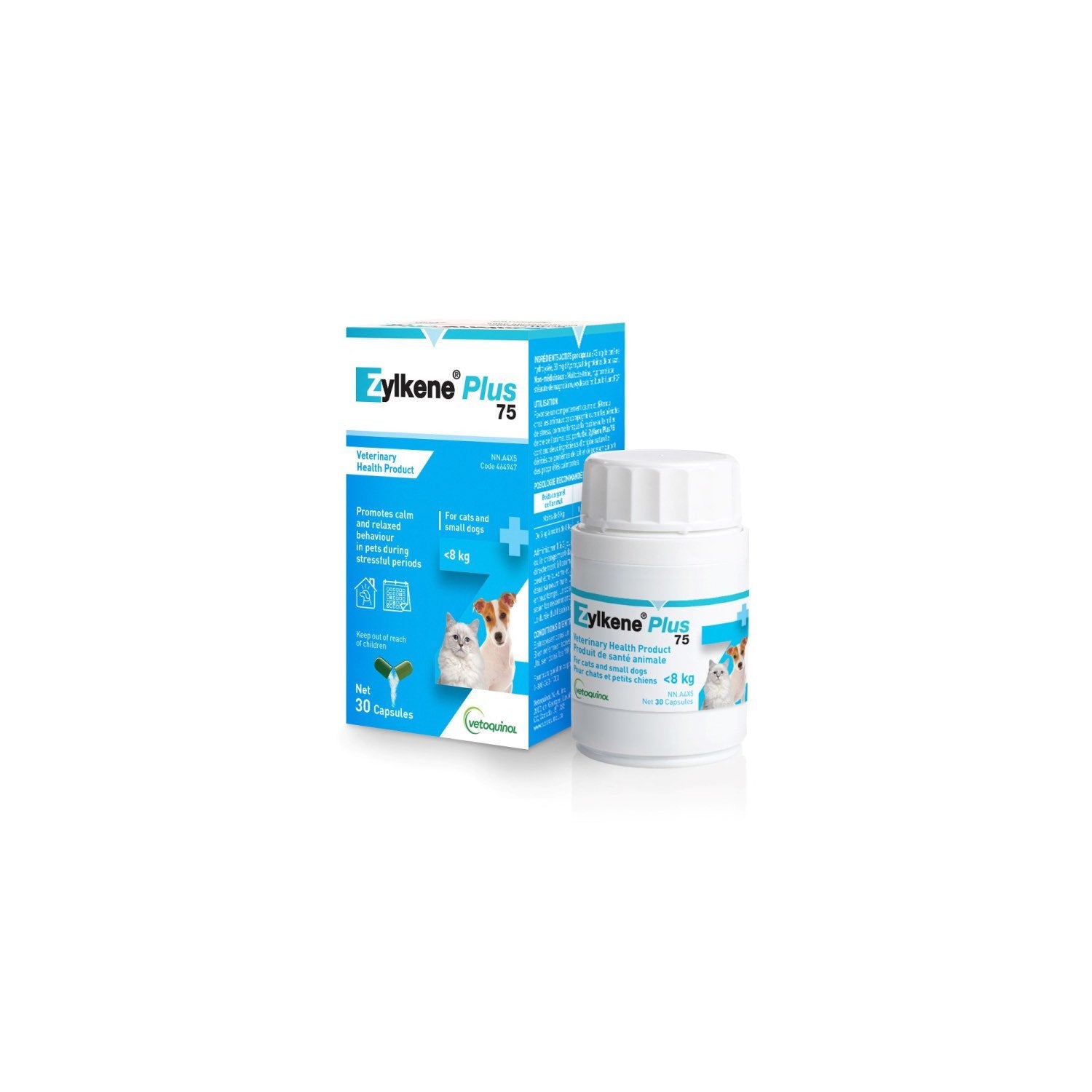 Vetoquinol Zylkene Plus capsules for cats and dogs 75 mg 30 Cap