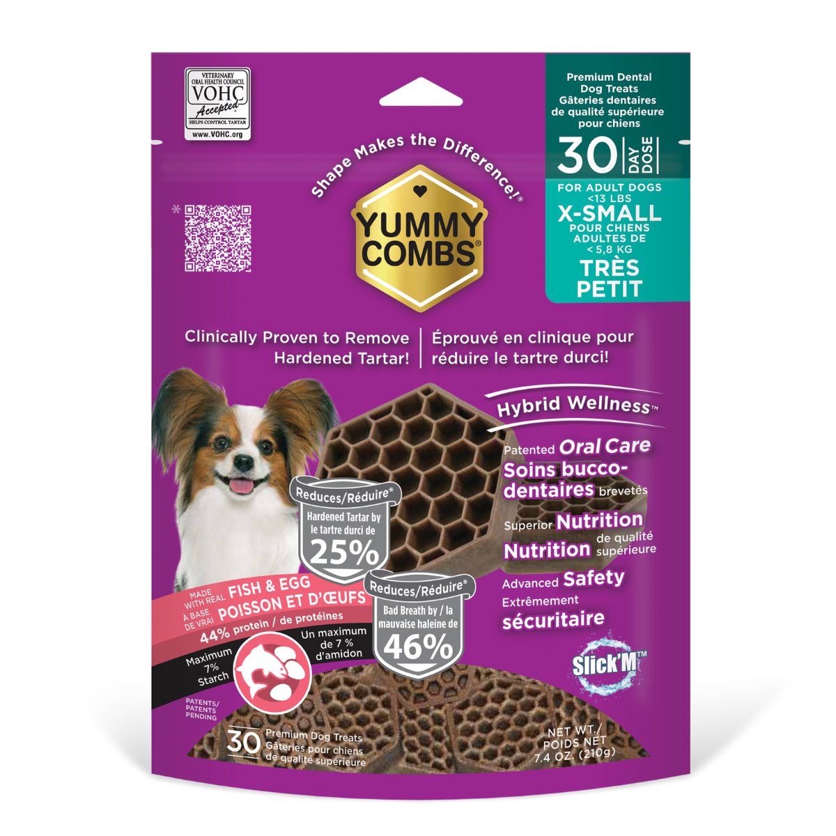 Solvet Yummy Combs dental treats for xsmall dogs Fish and egg 30 Doses