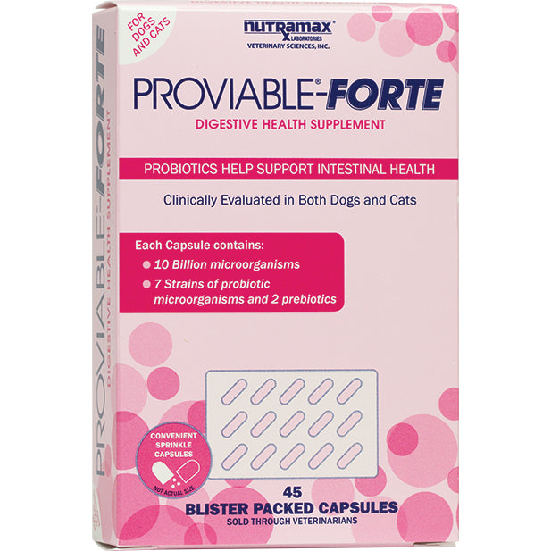 Nutramax Proviable Forte 10 Billion CFU for cats and all-size dogs, 45 caps