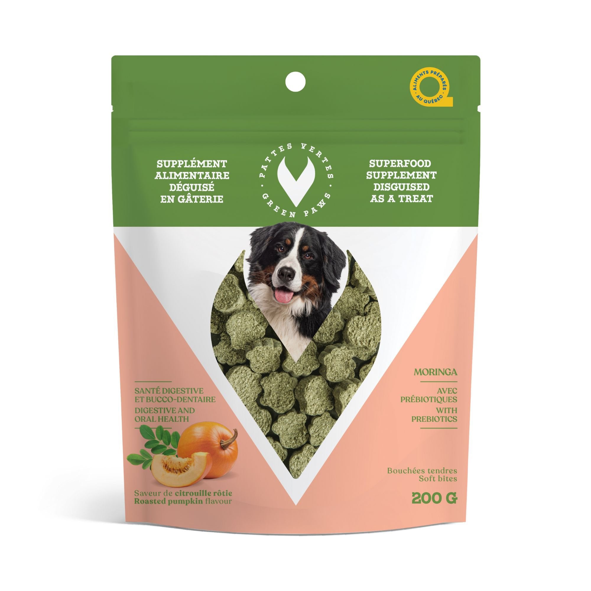 Green Paws Supplement disguised as treats prebiotics for dogs Roasted pumpkin
