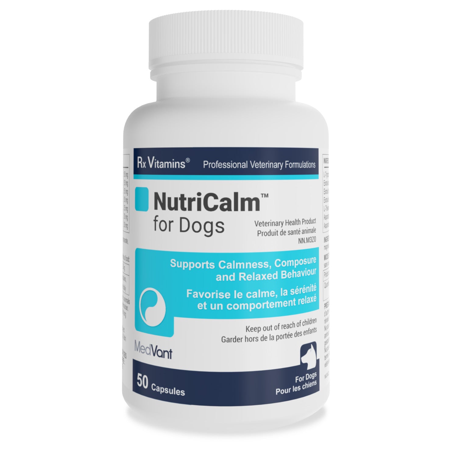 MedVant Rx Vitamins NutriCalm capsules for dogs Original 50 capsules