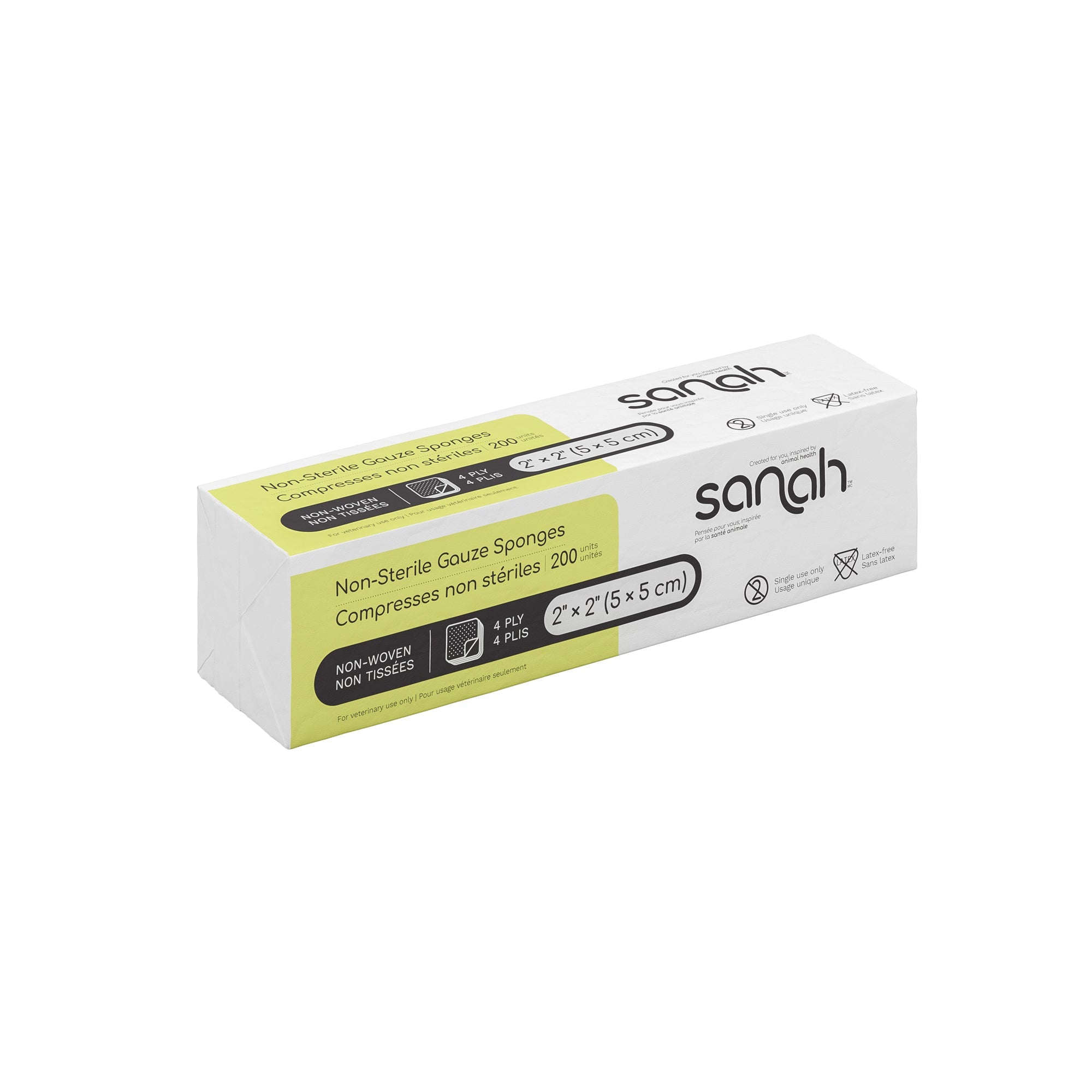 Sanah Veterinary Gauze Sponges, Non-Sterile, 4-Ply