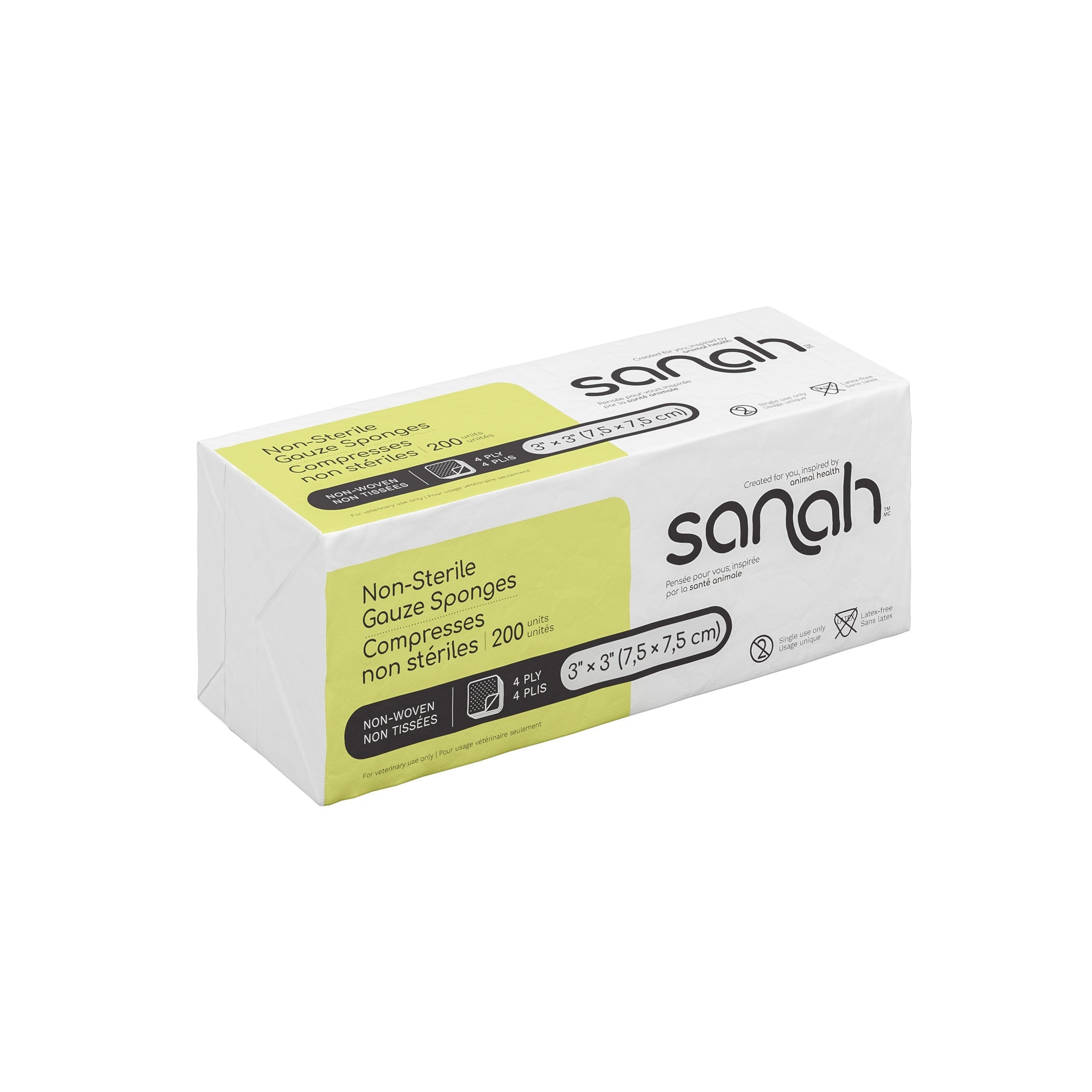 Sanah Veterinary Gauze Sponges, Non-Sterile, 4-Ply
