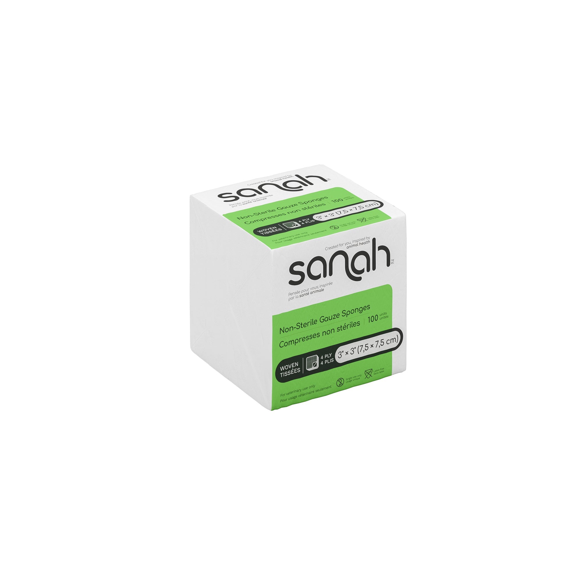 Sanah Veterinary Gauze Sponges, Non-Sterile, 4-Ply