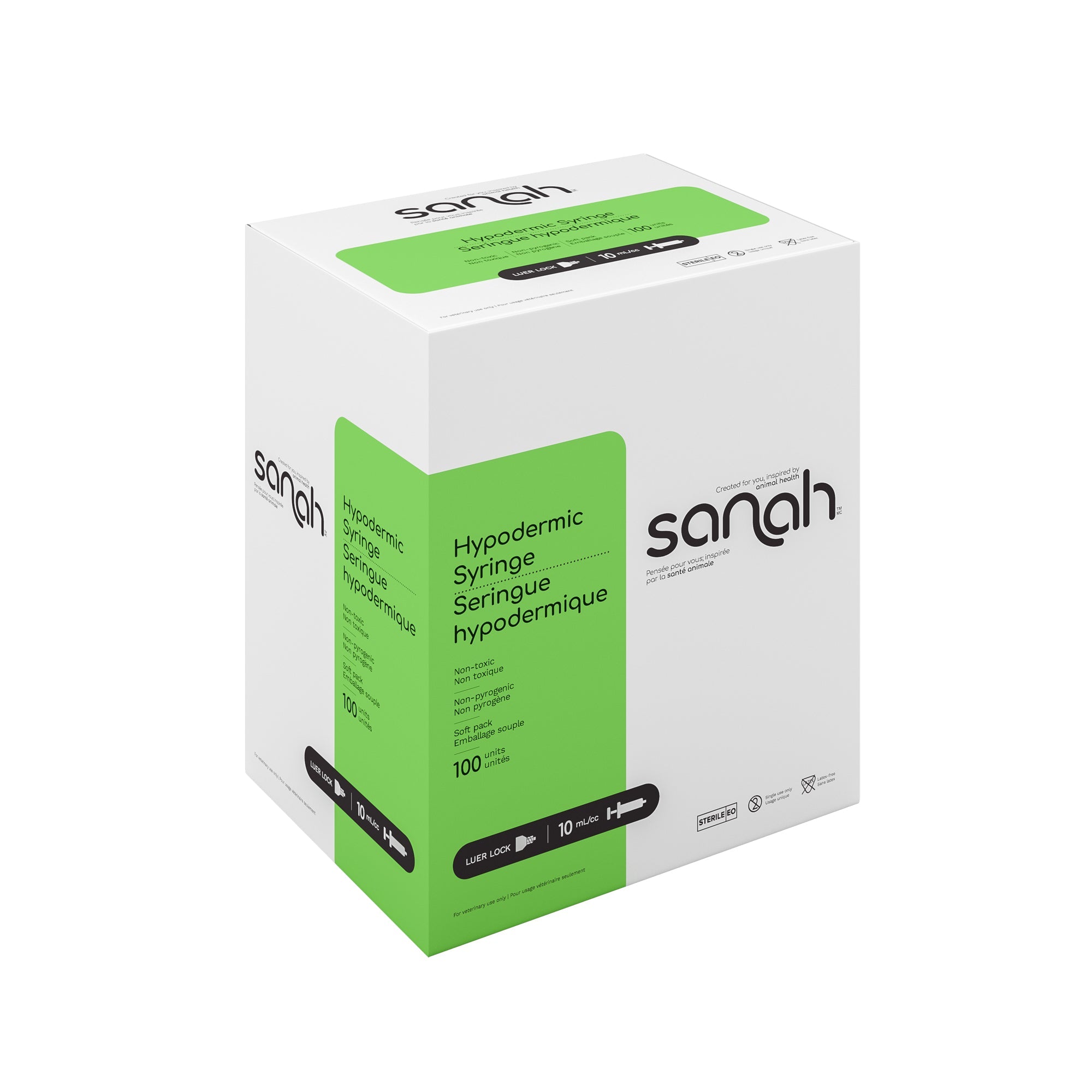 Sanah Hypodermic Syringes, Luer Lock, Sterile