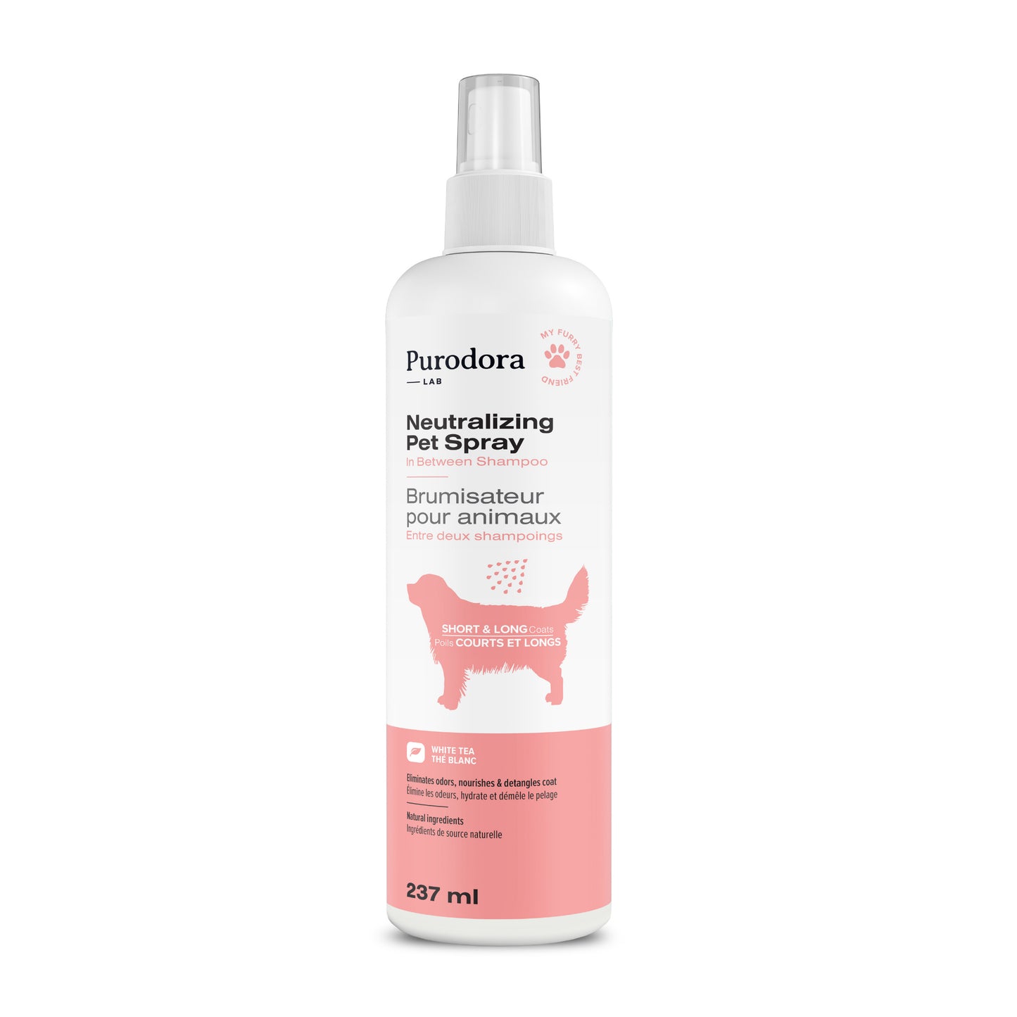 Neutralizing pet spray for short and long coats, 237 ml