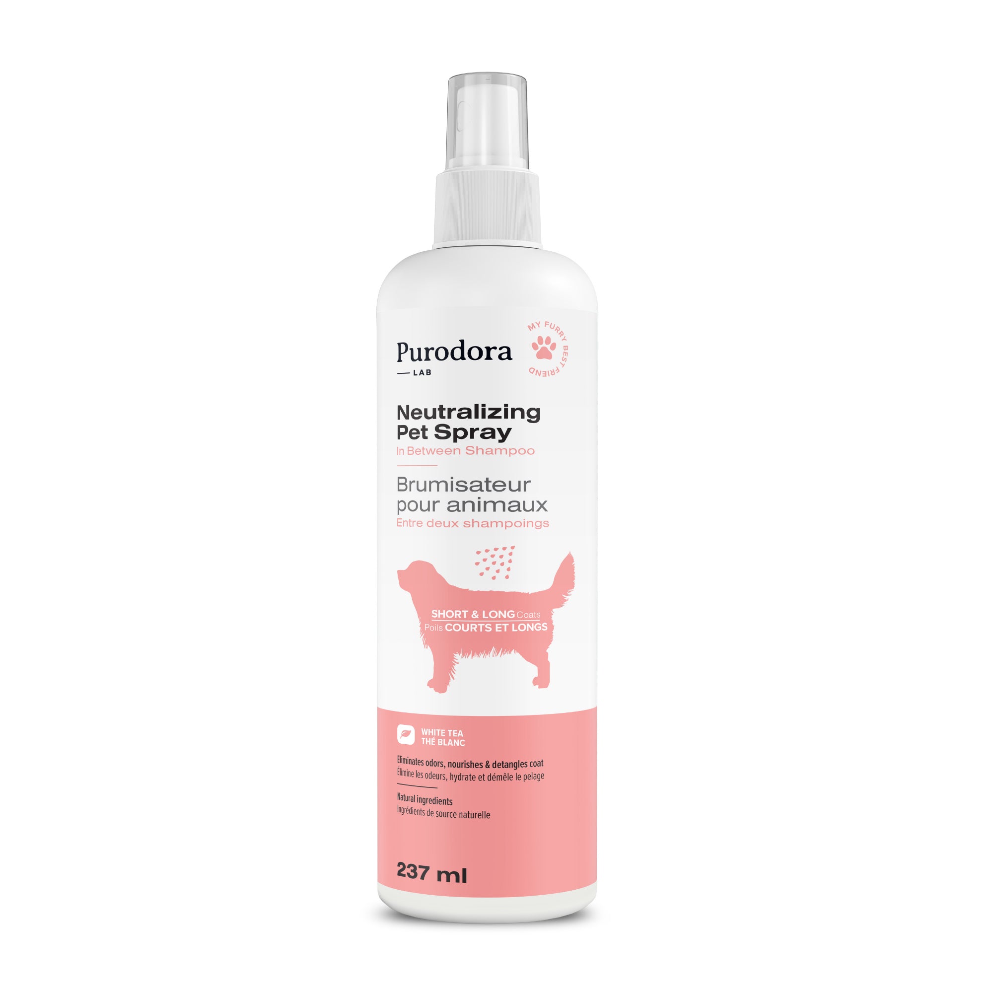 Neutralizing pet spray for short and long coats, 237 ml