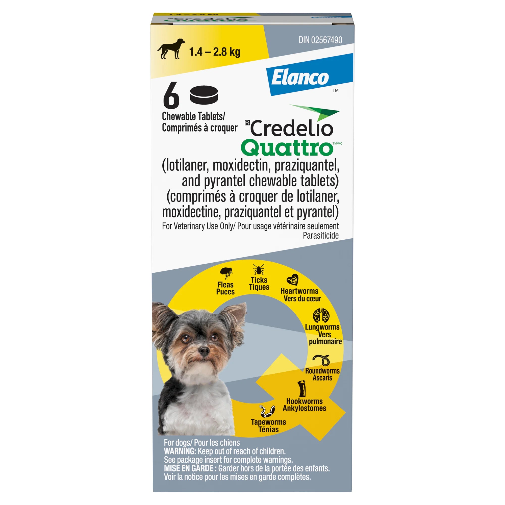 Credelio Quattro chewable tablet for dogs, 6 chewable tablets