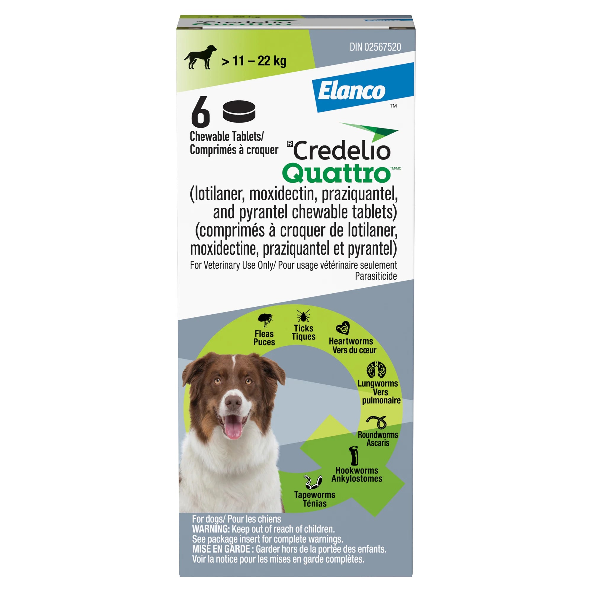 Credelio Quattro chewable tablet for dogs, 6 chewable tablets
