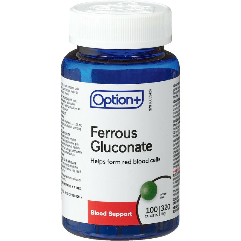 Option+ Ferrous Gluconate 320mg 100 Tabs