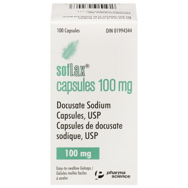 Soflax Docusate Sodium 100 Capsules