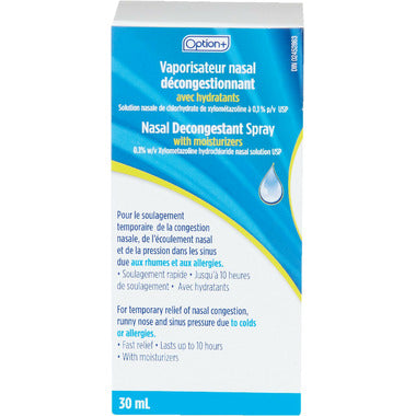 Option+ Nasal Decongestant Spray with Moisturizers