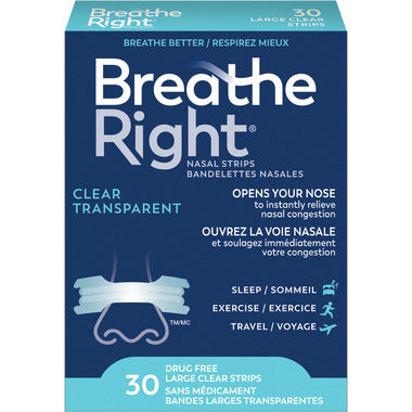 Breathe Right Nasal Strips Clear Large Size 30 Strips