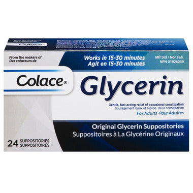 Colace Original Glycerin Suppositories 24 Suppositories