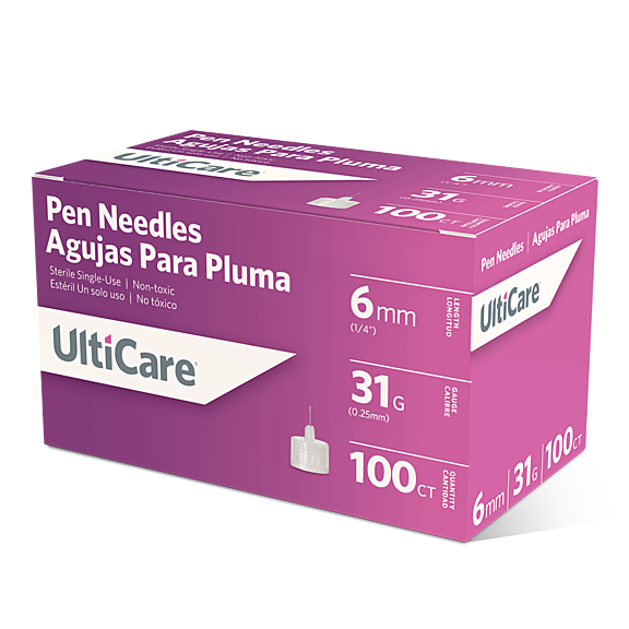 UltiCare Pen Needles 31Gx6mm, Box of 100