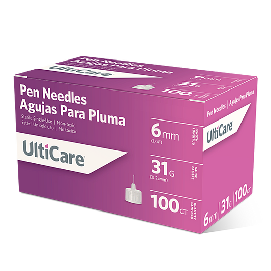 UltiCare Pen Needles 31Gx6mm, Box of 100