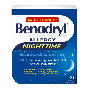 Benadryl Extra Strength Allergy Nightime Caplets 24 Caplets