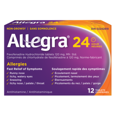 Allegra Non-Drowsy 24 Hour Relief Allergy Tablets 12 Tabs