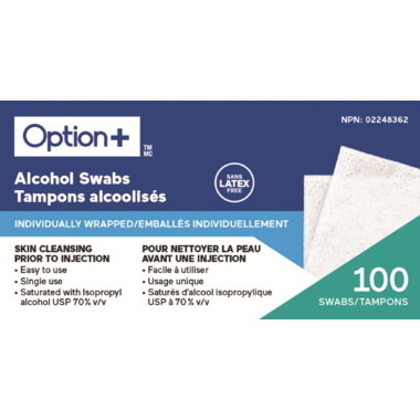 OPTION+ ALCOHOL SWABS    100