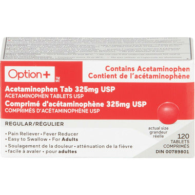 Option+ Acetaminophen Tablets 325mg 120 Tabs