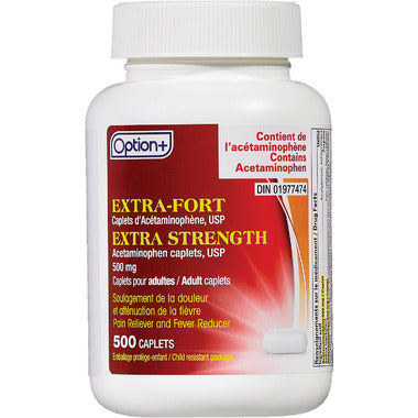 Option+ Extra Strength Acetaminophen Caplets 500mg 500 Caplets