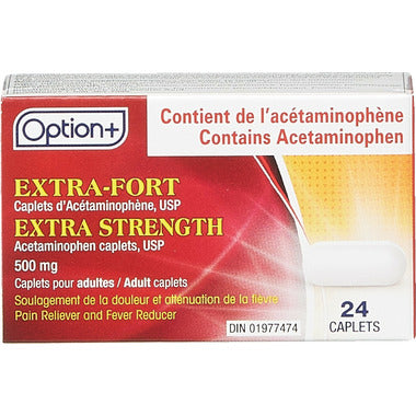 Option+ Extra Strength Acetaminophen Caplets 500mg 24 Caplets