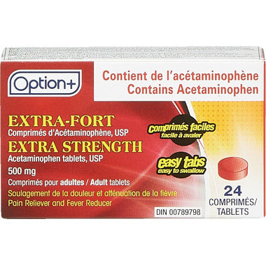 Option+ Extra Strength Acetaminophen Tablets 500mg 24 Tabs
