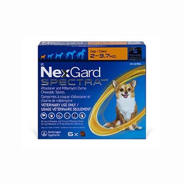 NexGard Spectra Orange 2 - 3.7 kg, 6 Chewable Tablets