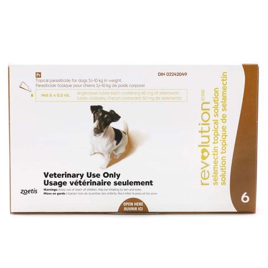 Revolution for Dog Brown/Brun 5.1 - 10 kg, 1 box of 6 applicators