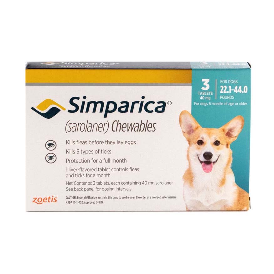 Simparica Aqua 10.1 - 20 kg, 1 box of 3 tablets