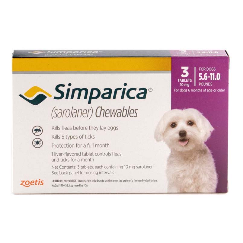 Simparica Purple/Mauve 2.6 - 5 kg, 1 box of 3 tablets