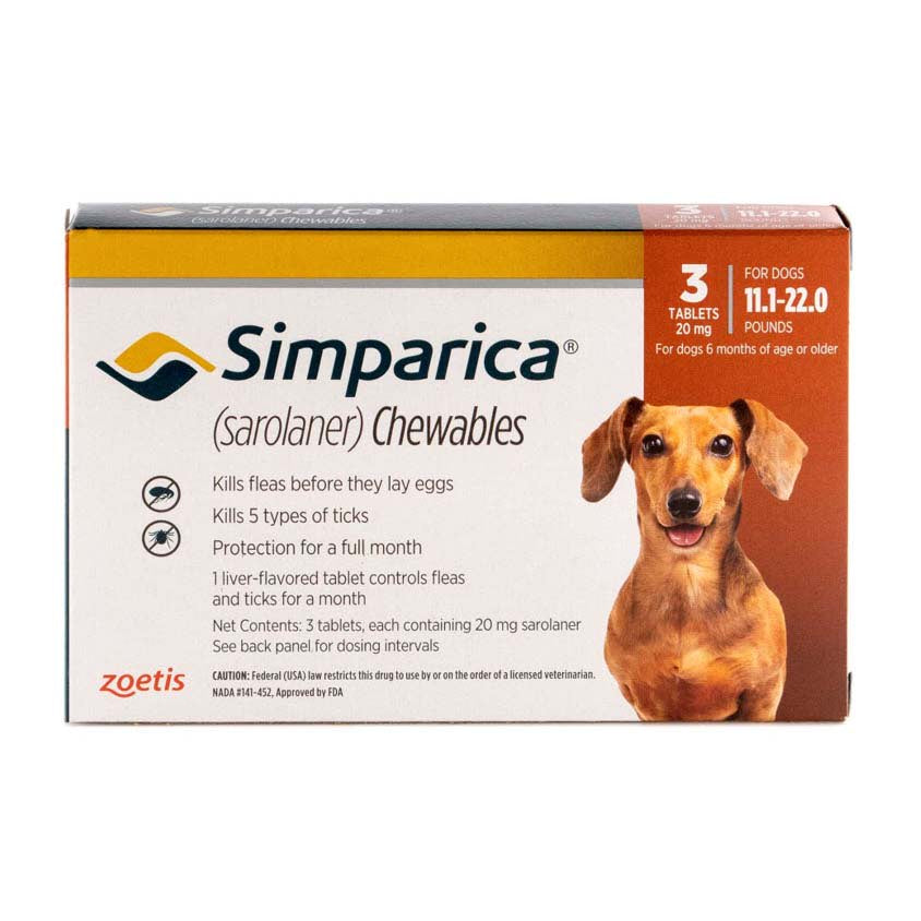 Simparica Caramel 5.1 - 10 kg, 1 box of 3 tablets