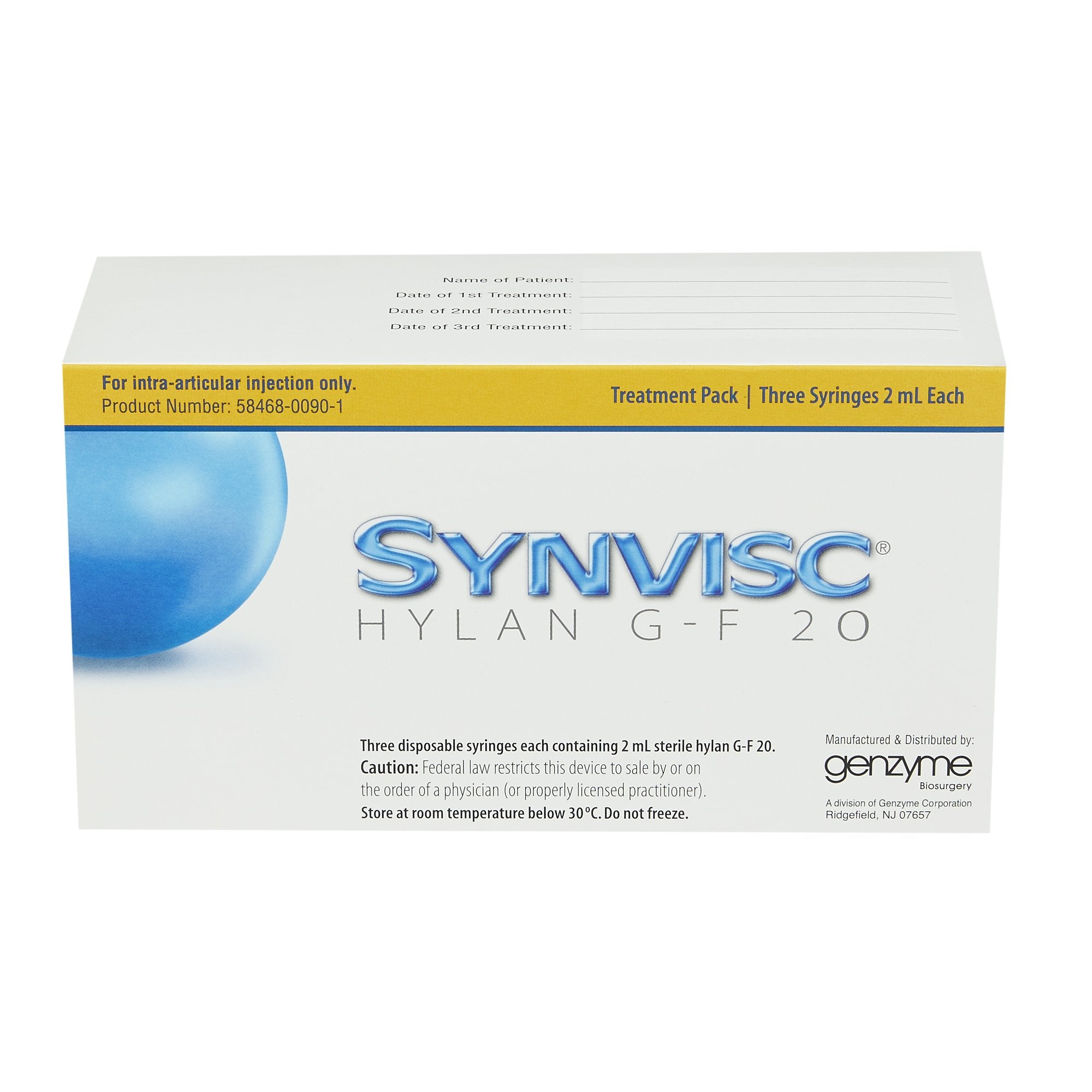 Synvisc Hylan GF20 Syringe 3X2ml