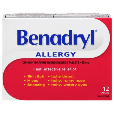 Benadryl Allergy Caplets 12 Caplets